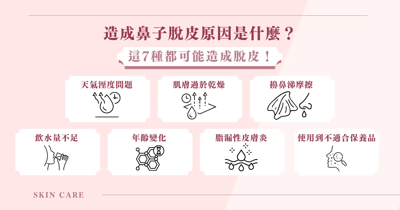 鼻子脫皮怎麼辦?這 5 種方式能夠避免脫皮! 6 造成鼻子脫皮原因是什麼?這 7 種都可能造成脫皮!