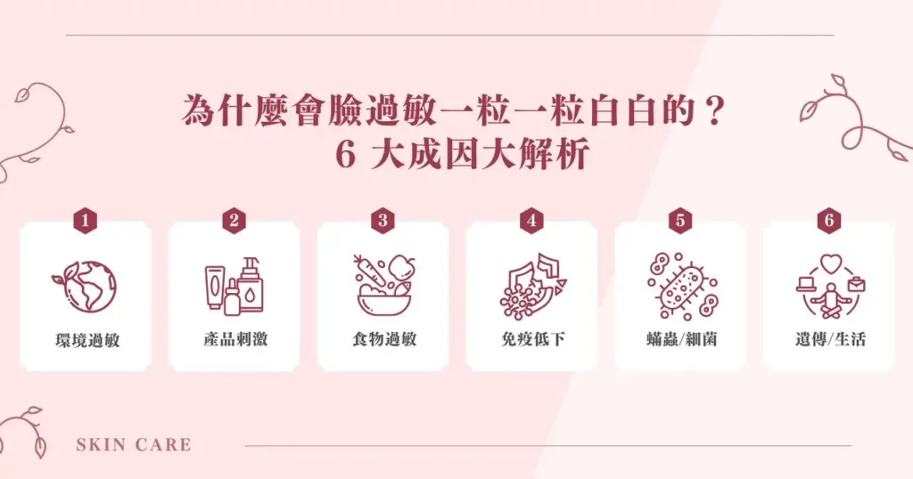 為什麼會臉過敏一粒一粒白白的？ 6 大成因大解析