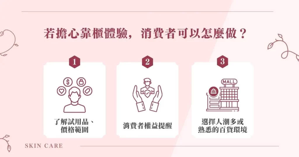 若擔心靠櫃體驗，消費者可以怎麼做？